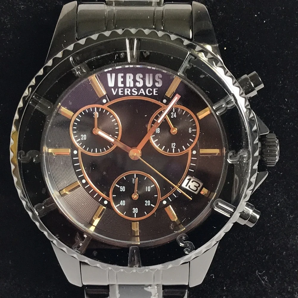 New Authentic VERSUS Versace Tokyo Chronograph Sport Watch – Black